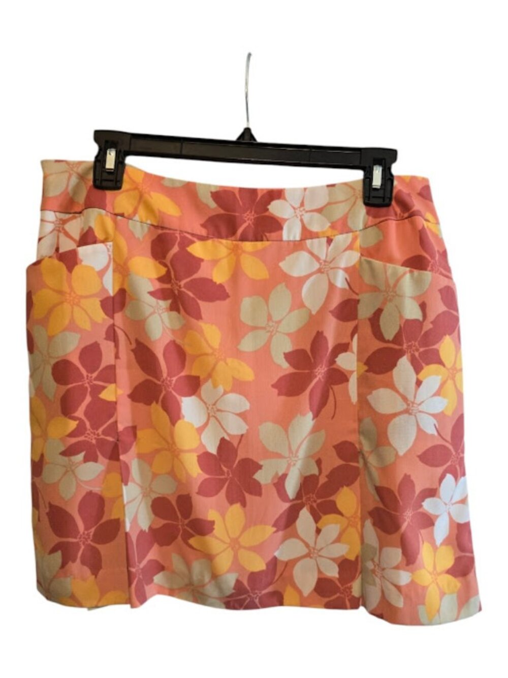FLORAL PRINT SKORT TEHAMA SHADES OF ORANGE SIZE 10 OUTDOOR GOLF TENNIS